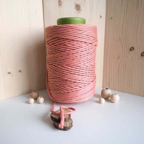 Somon Tek Burgulu Pamuk İp String Makrome İpi 5mm