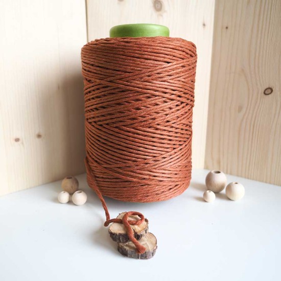 Tarçın Tek Burgulu Pamuk İp String Makrome İpi // 3mm