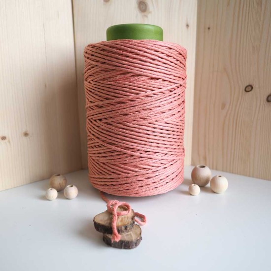 Somon Tek Burgulu Pamuk İp String Makrome İpi // 3mm