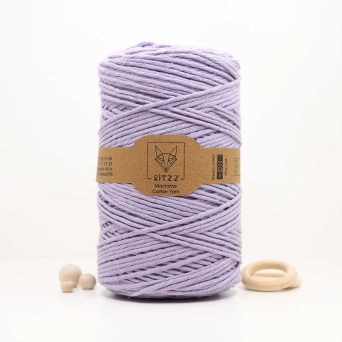 Lavanta Tek Burgulu Pamuk İp String Makrome İpi // 3mm