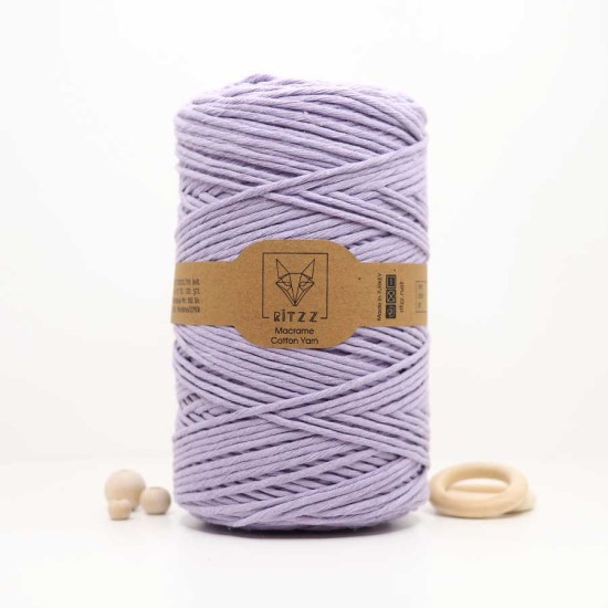 Lavanta Tek Burgulu Pamuk İp String Makrome İpi // 3mm