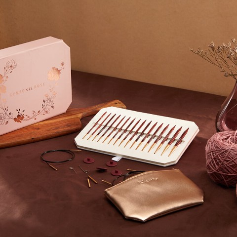 KnitPro Symfonie Rose Deluxe Değiştirilebilir Misinalı Şiş Seti – Hediyelik Set – Yeni