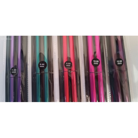 KnitPro Zing Chunky Şiş Seti – 35 cm – Kılıfsız – 7, 8, 9, 10, 12 mm