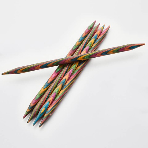 KnitPro Symfonie Çift Uçlu Ahşap 5'li Çorap Şişi - 20 cm