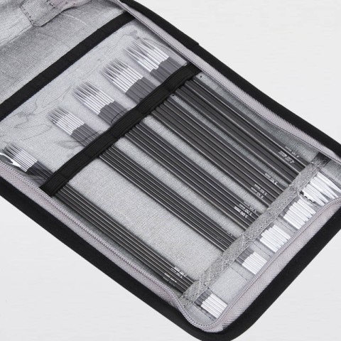 KnitPro Karbonz Çift Uçlu Çorap Şiş Seti – 15 cm