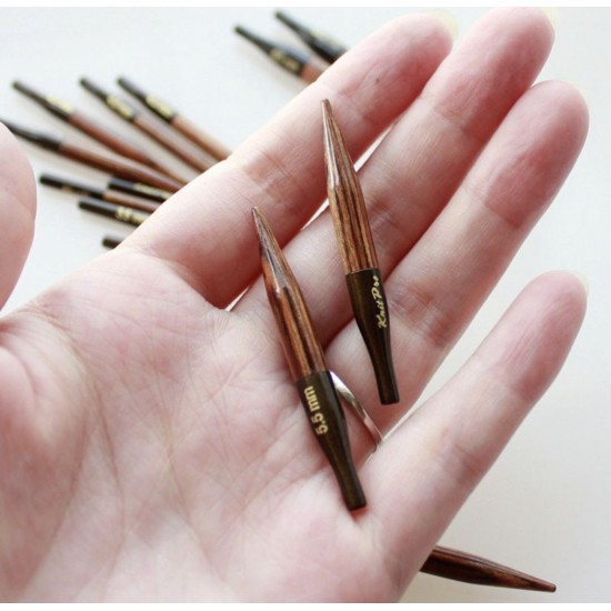 KnitPro Ginger Mini Değiştirilebilir Misinalı Şiş Seti (5 cm) – 7 Uç (3.0–6.0 mm)